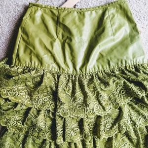 Rodeo wear Green Leather and Lace skirt NEW w Tags